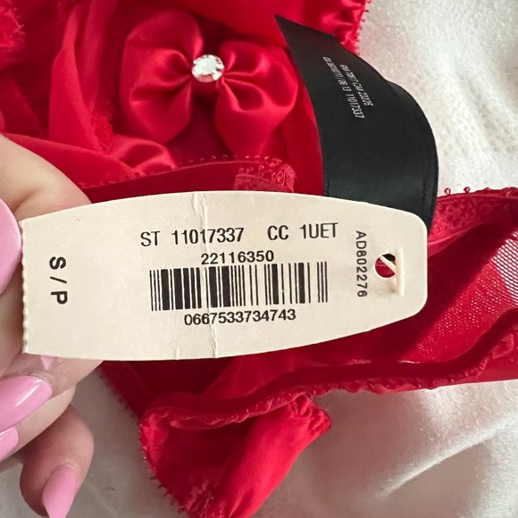 Victoria's Secret Sexy Little Things red Bow Cheekini panties size small nwt - Picture 7 of 8